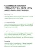 WGU D668 ELEMENTARY LITERACY&NewLine;CURRICULUM PA AND OA UPDATED ACTUAL&NewLine;QUESTIONS AND CORRECT ANSWERS&NewLine;