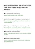 WGU D695 ELEMENTARY FINE ARTS METHODS&NewLine;FINAL PAPER COMPLETE QUESTIONS AND&NewLine;ANSWERS&NewLine;