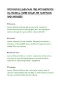 WGU D695 ELEMENTARY FINE ARTS METHODS&NewLine;OA 158 FINAL PAPER COMPLETE QUESTIONS&NewLine;AND ANSWERS&NewLine;