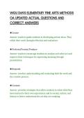 WGU D695 ELEMENTARY FINE ARTS METHODS&NewLine;OA UPDATED ACTUAL QUESTIONS AND&NewLine;CORRECT ANSWERS&NewLine;