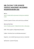 MBA 704 EXAM 7 CORE ADVANCED STRATEGIC MANAGEMENT AND BUSINESS INTEGRATION REVIEW 2026&period;pdf&NewLine;&NewLine;
