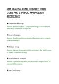 MBA 705 FINAL EXAM COMPLETE STUDY GUIDE AND STRATEGIC MANAGEMENT REVIEW 2026&period;pdf&NewLine;&NewLine;