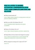 WGU D774 INTRO TO BUSINESS&NewLine;ACCOUNTING COMPREHENSIVE EXAM&NewLine;STUDY GUIDE COMPLETE QUESTIONS AND&NewLine;SOLUTIONS&NewLine;