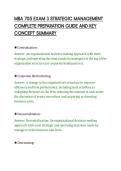 MBA 705 EXAM 3 STRATEGIC MANAGEMENT COMPLETE PREPARATION GUIDE AND KEY CONCEPT SUMMARY&period;pdf&NewLine;&NewLine;