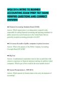 WGU D774 INTRO TO BUSINESS&NewLine;ACCOUNTING EXAM PREP TEST BANK&NewLine;VERIFIED QUESTIONS AND CORRECT&NewLine;ANSWERS&NewLine;