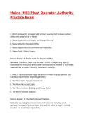 Maine &lpar;ME&rpar; Plant Operator Authority Practice Exam&NewLine;