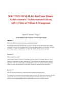 Solution Manual for Real Estate Finance and Investments 17th International Edition Fisher & Brueggeman 2027&sol;2028