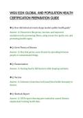 WGU E224 GLOBAL AND POPULATION HEALTH&NewLine;CERTIFICATION PREPARATION GUIDE
