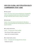 WGU E224 GLOBAL AND POPULATION HEALTH&NewLine;COMPREHENSIVE STUDY GUIDE&NewLine;