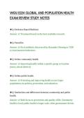 WGU E224 GLOBAL AND POPULATION HEALTH&NewLine;EXAM REVIEW STUDY NOTES&NewLine;