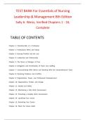 Test Bank for Essentials of Nursing Leadership & Management 8th Edition Sally A&period; Weiss 2027&sol;2028