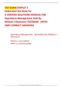 Test Bank for Operations Management 15th Edition by William J&period; Stevenson 2027&sol;2028