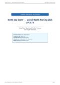 NURS 322 Exam 1 &ndash; Mental Health Nursing 2026&NewLine;UPDATE