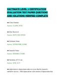 XACTIMATE LEVEL 2 CERTIFICATION&NewLine;EVALUATION TEST PAPER QUESTIONS&NewLine;AND SOLUTIONS VERIFIED COMPLETE&NewLine;