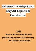 Arkansas Cosmetology Law & Body Art Regulations Overview Test PDF &vert; Licensing Study Guide&comma; Practice Questions & Exam Review 2026