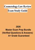 Cosmetology Law Review Exam Study Guide PDF &vert; Licensing Laws&comma; Regulations&comma; Practice Questions & Exam Prep 2026