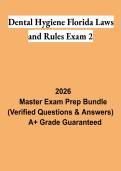 Dental Hygiene Florida Laws & Rules Exam 2 PDF &vert; Florida Dental Hygiene Licensing Study Guide&comma; Practice Questions & Exam Review 2026