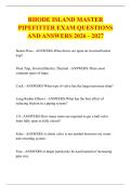RHODE ISLAND MASTER &NewLine;PIPEFITTER EXAM QUESTIONS &NewLine;AND ANSWERS 2026 - 2027 