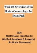 Week 10 &ndash; Overview of the Florida Cosmetology Act Exam Pack PDF &vert; Laws&comma; Regulations&comma; Practice Questions & Exam Review 2026