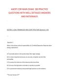 AAERT CDR MAIN EXAM&colon; 300 PRACTICE &NewLine;QUESTIONS WITH WELL DETAILED ANSWERS &NewLine;AND RATIONALES