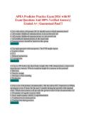 APEA Predictor Practice Exam 2026&sol; with 85 Exam Questions And 100&percnt; Verified Answers &vert; Graded A&plus; &vert; Guaranteed Pass&excl;&excl;&excl;