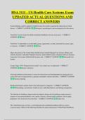 HSA 3111 - US Health Care Systems Exam &NewLine;UPDATED ACTUAL QUESTIONS AND &NewLine;CORRECT ANSWERS