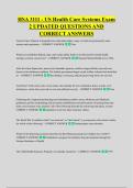HSA 3111 - US Health Care Systems Exam &NewLine;2 UPDATED QUESTIONS AND &NewLine;CORRECT ANSWERS