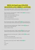 HEED 110 Final Exam UPDATED &NewLine;QUESTIONS AND CORRECT ANSWERS