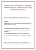 NURS 6521 ADVANCED PHARMACOLOGY FINAL &NewLine;EXAM 300 MULTIPLE-CHOICE QUESTIONS WITH &NewLine;ANSWERS AND RATIONALES