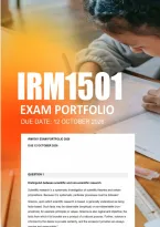 IRM1501 Portfolio Exam Semester 2 Answers 2026 - Due 12 October 2026