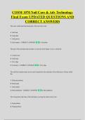 COSM 1070 Nail Care & Adv Technology &NewLine;Final Exam UPDATED QUESTIONS AND &NewLine;CORRECT ANSWERS