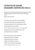 CIP PRACTICE SET 2026 RISK&NewLine;MANAGEMENT QUESTIONS HIGH YIELD A&plus;