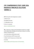 CIP COMPREHENSIVE STUDY GUIDE 2026&NewLine;INSURANCE PRINCIPLES SOLUTIONS&NewLine;VERIFIED A&plus;