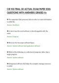 CIS 105 FINAL 50 ACTUAL EXAM PAPER 2026&NewLine;QUESTIONS WITH ANSWERS GRADED A&plus;
