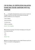 CIS 105 FINAL 50 CERTIFICATION EVALUATION&NewLine;EXAMS 2026 SOLVED QUESTIONS WITH FULL&NewLine;SOLUTION&NewLine;