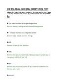 CIS 105 FINAL 50 EXAM SCRIPT 2026 TEST&NewLine;PAPER QUESTIONS AND SOLUTIONS GRADED&NewLine;A&plus;