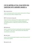 CIS 105 MIDTERM ACTUAL EXAM PAPER 2026&NewLine;QUESTIONS WITH ANSWERS GRADED A&plus;