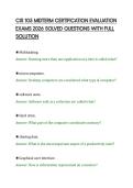 CIS 105 MIDTERM CERTIFICATION EVALUATION&NewLine;EXAMS 2026 SOLVED QUESTIONS WITH FULL&NewLine;SOLUTION&NewLine;