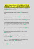 QDM Expert Exam UPDATED ACTUAL &NewLine;QUESTIONS AND CORRECT ANSWERS