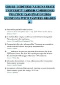 CIS105 - MIDTERM &lpar;ARIZONA STATE&NewLine;UNIVERSITY EARNED ADMISSIONS&rpar;&NewLine;PRACTICE EXAMINATION 2026&NewLine;QUESTIONS WITH ANSWERS GRADED&NewLine;A&plus;