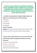NURS 612 EXAM 1 MARYVILLE UNIVERSITY ADVANCED HEALTH ASSESSMENT EXAM 1 NEWEST ACTUAL EXAM 200 QUESTIONS AND CORRECT DETAILED ANSWERS WITH RATIONALES &lpar;VERIFIED ANSWERS&rpar; &vert;ALREADY GRADED A&plus; LATEST UPDATE 2026&sol;2027