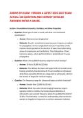 ARDMS SPI EXAM VERSION A LATEST 2026-2027 EXAM ACTUAL 150 QUESTION AND CORRECT DETAILED ANSWERS RATED A GRADE&period; 2026&sol;2027 FREQUENTLY MOST TESTED Q&A FROM PAST PAPERS &ndash; MOST EXPECTED IN EXAM &ndash; MUST KNOW BEFORE EXAM&NewLine;