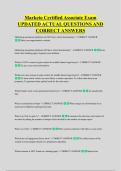 Marketo Certified Associate Exam &NewLine;UPDATED ACTUAL QUESTIONS AND &NewLine;CORRECT ANSWERS