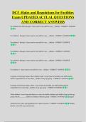 DCF -Rules and Regulations for Facilities &NewLine;Exam UPDATED ACTUAL QUESTIONS &NewLine;AND CORRECT ANSWERS