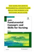 TEST BANK FOR DEWITS&NewLine;FUNDAMENTAL CONCEPTS AND&NewLine;SKILLS FOR NURSING 5TH&NewLine;EDITIONBY MILES DUKE