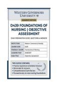 WGU D439 Foundations of Nursing Objective Assessment &vert; Questions & Answers &vert; 2026&sol;2027