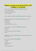 Medical Assistant Exam QUESTIONS AND &NewLine;CORRECT ANSWERS