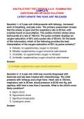 AHA PALS POST TEST VERSION A & B - EXAMINATION&NewLine;COMPLETE&NewLine;QUESTIONS AND DETAILED SOLUTIONS&NewLine;LATEST UPDATE THIS YEAR JUST RELEASED