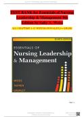Test Bank for Essentials of Nursing Leadership and Management 8th Edition &lpar;F&period;A Davis&comma; 2023&rpar;&comma; Isbn no&semi; 9781719646581&comma; all 16 Chapters Covered