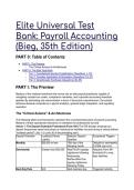 2026&sol;2027 Elite Universal Test Bank&colon; Payroll Accounting &lpar;Bieg 35th Edition&rpar; &vert; S-Tier Study Guide & Exam Prep &lpar;Q&A&rpar;